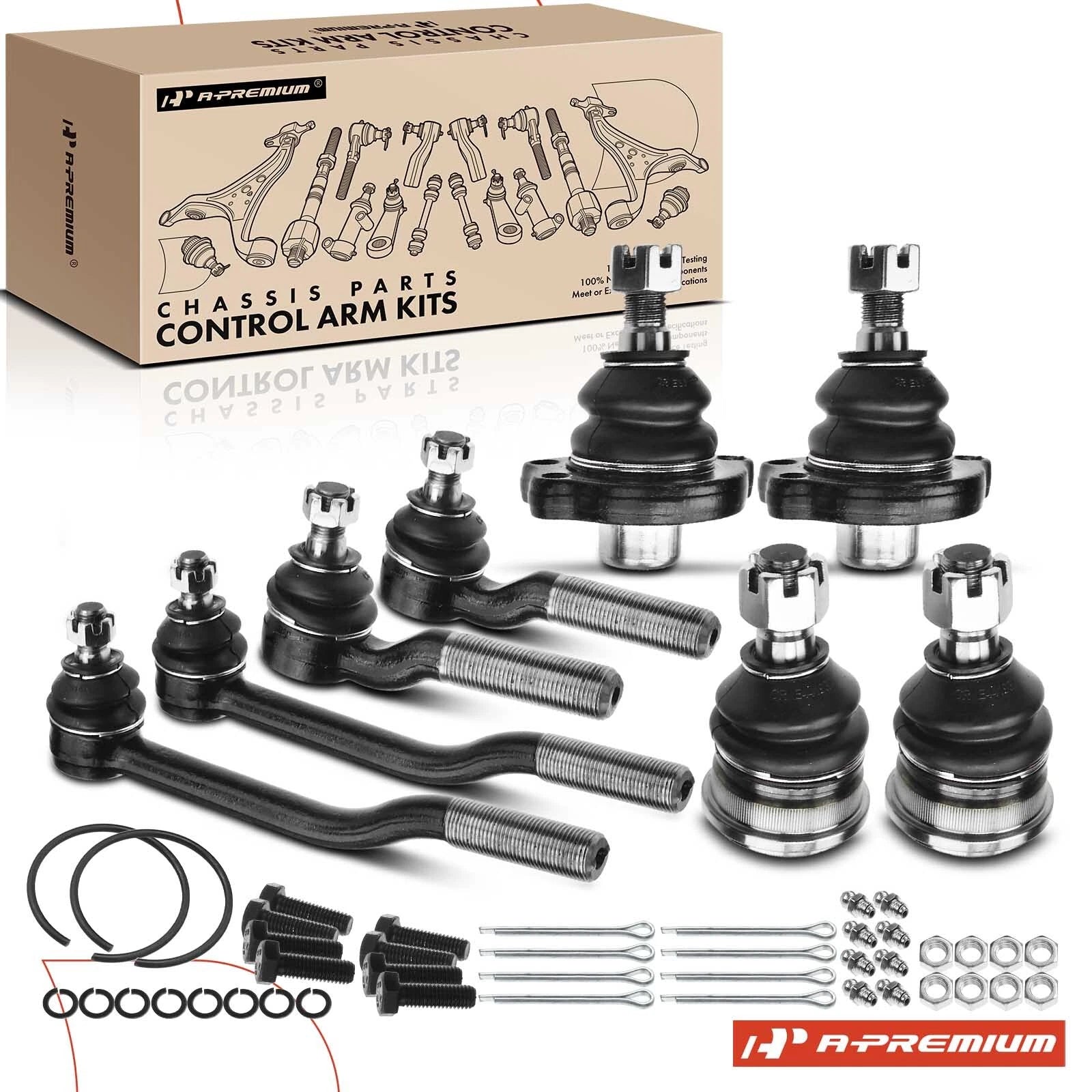 Set of 8 Front Tie Rod Ends for Nissan D21 (1986–1997)