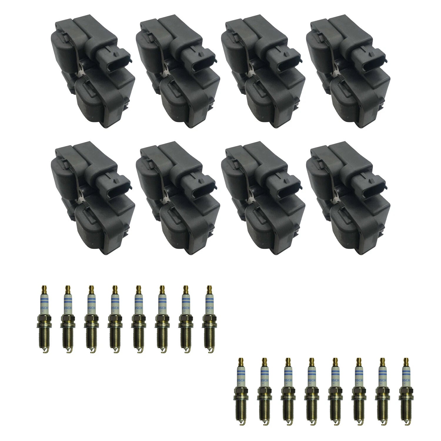 Set of 8 Ignition Coils & 16 Spark Plugs for Mercedes CL55 (1998–2006)