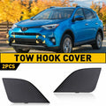 Pair Front Bumper Tow Hook Eye Cover Caps for Toyota RAV4 (2016–2018)