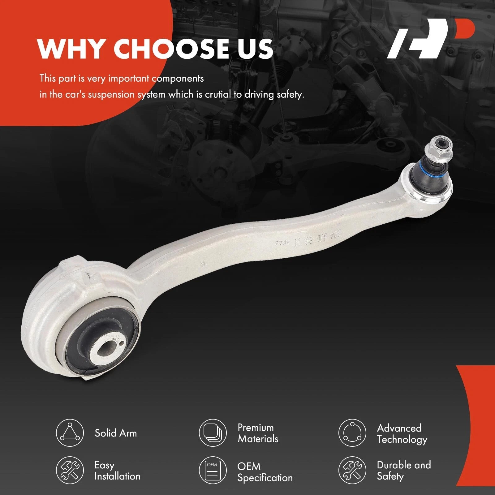 Front Right Lower Control Arm with Ball Joint for Mercedes-Benz C230 (2007–2010)