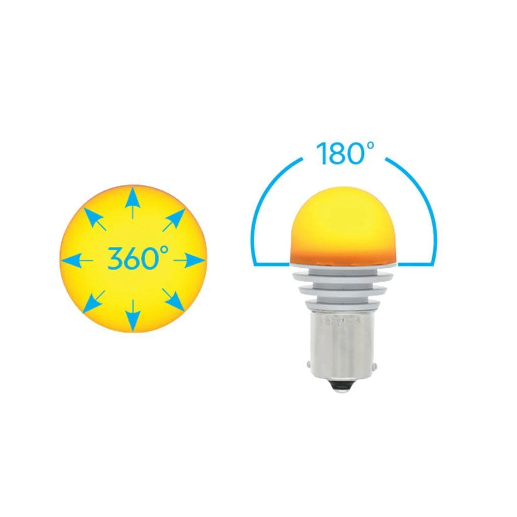 1156 Amber LED Bulb Single High Power 360° Glow for 2000–2010 Vehicles