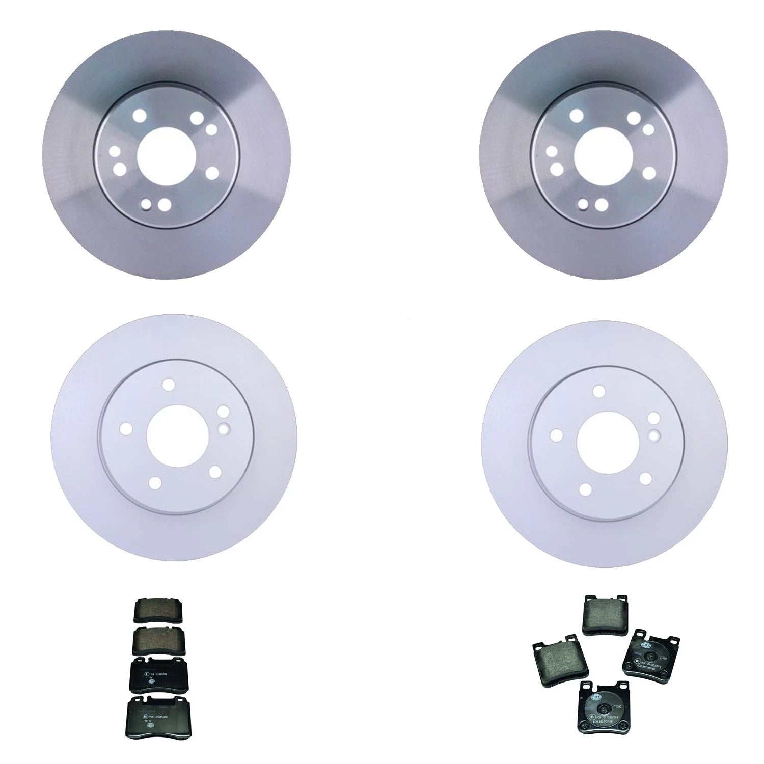 Set of 4 Hella Low-Met Disc Brake Pads for Mercedes W124 E320 (1995)