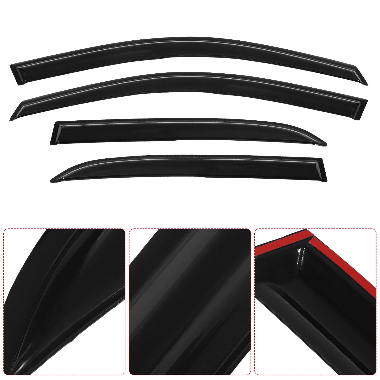 Wavy Mugen Style Window Visor Rain Guard for Honda Accord (2003–2007)