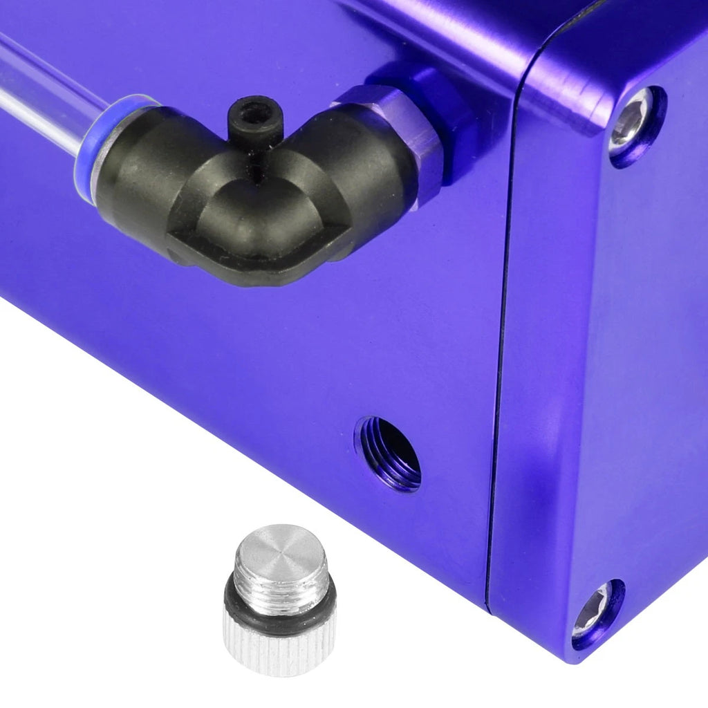 Billet Aluminum Oil Catch Reservoir Tank for Racing Vehicles (Square Style)