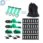 17 PCS Tie-Down Set for E Track Rails with Ratchet Straps and D-Rings