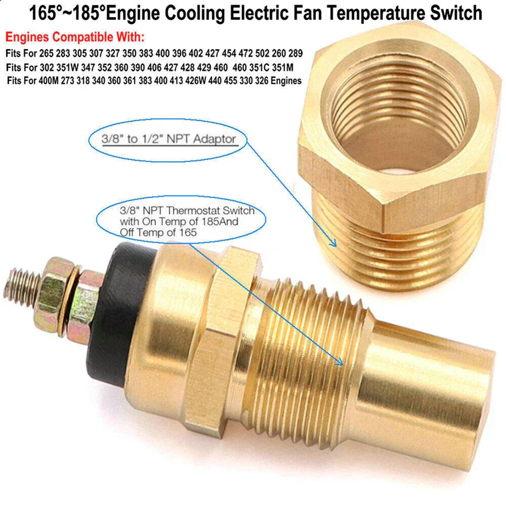 Electric Fan Thermostat Switch for Car Engine Cooling - Hexagonal Nut