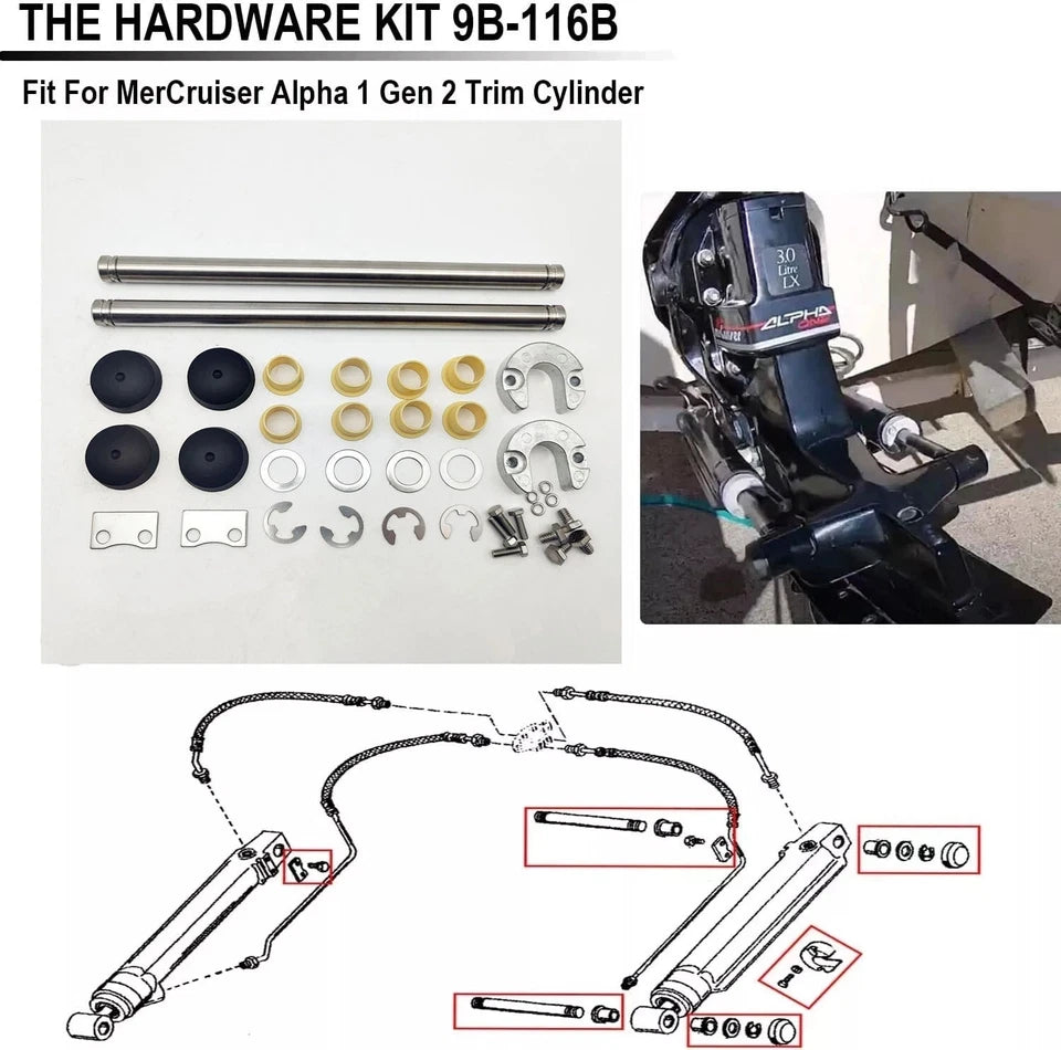 Trim Cylinder Hardware Kit for Mercruiser Alpha I Gen II (9B-116B)