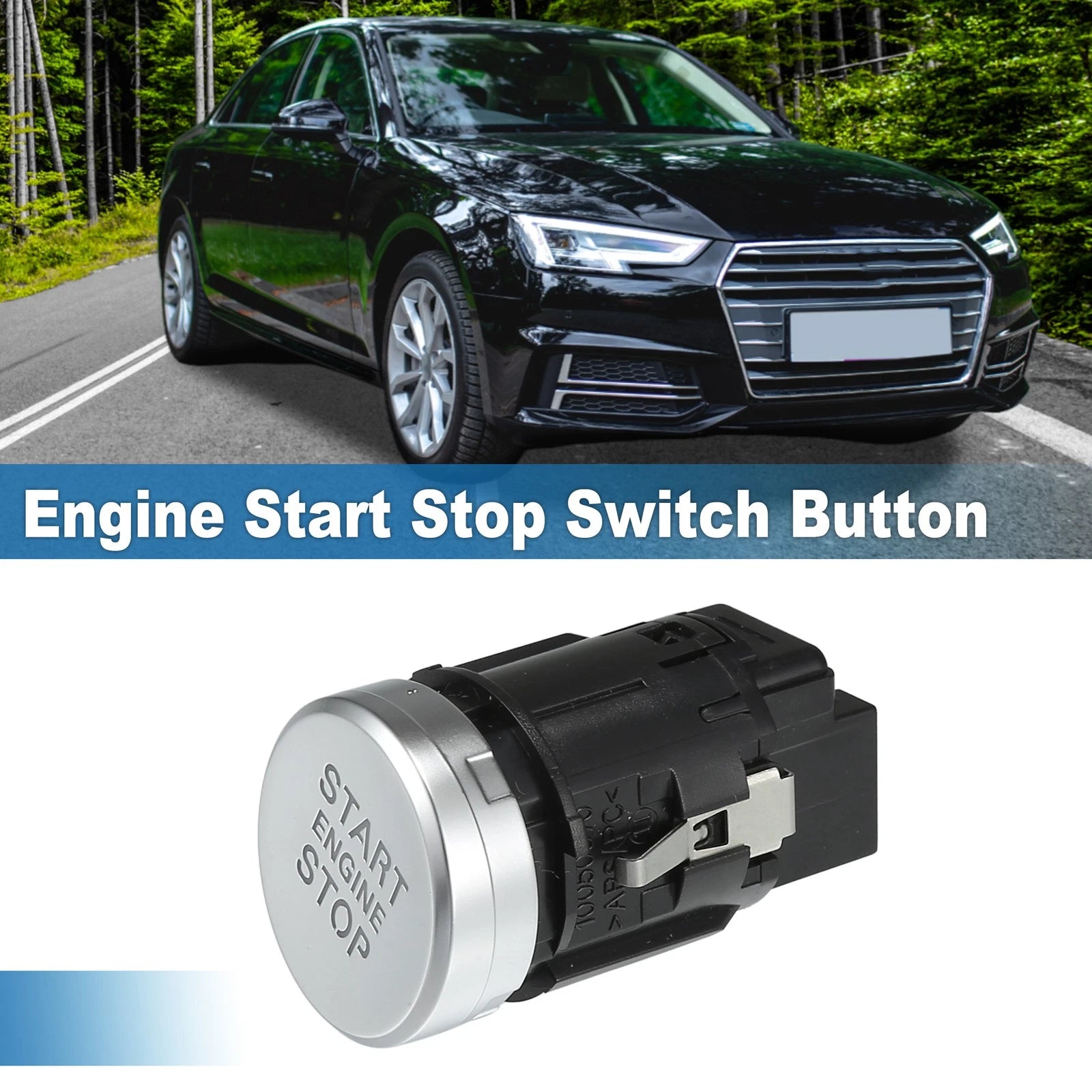Engine Start Stop Switch Button for Audi Q5 (2013–2016) 8K0905217A Silver Tone