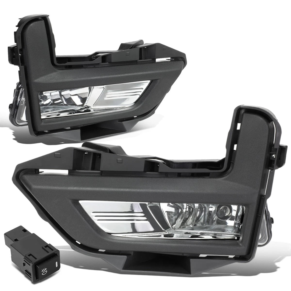 Pair of Chrome Housing Front Fog Lights for Nissan Rogue (2017–2018)