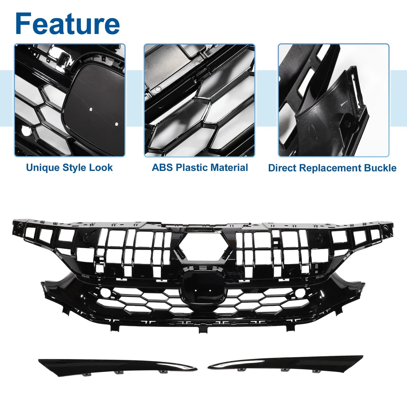Front Upper Hood Bumper Grille for Honda Civic (2016–2021) SI Style