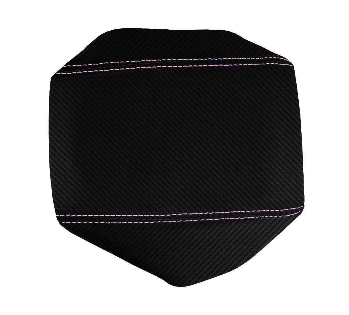 Center Console Armrest Cover for Audi Q5 (2018–2023) Carbon Fiber Pink Stitch