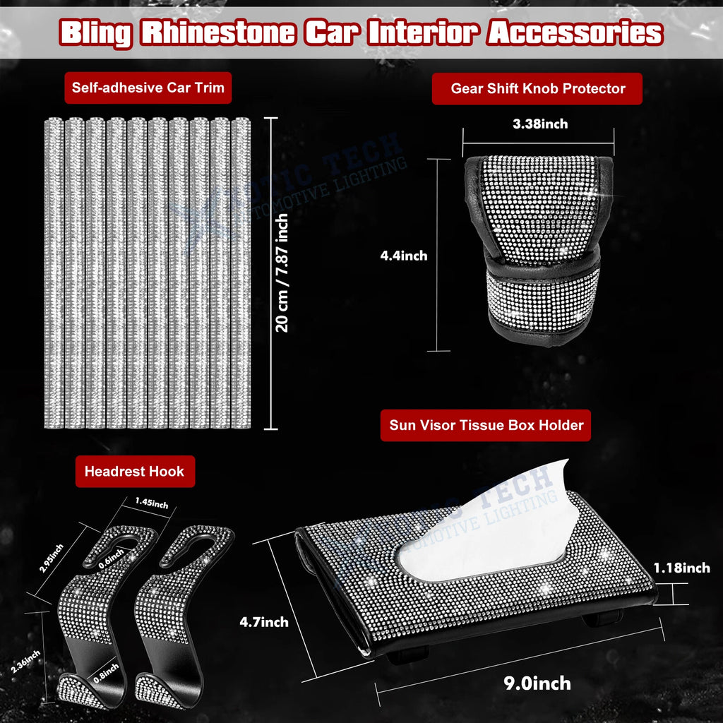 Rhinestone Diamond Girl Accessories for Universal Car Interior (-)