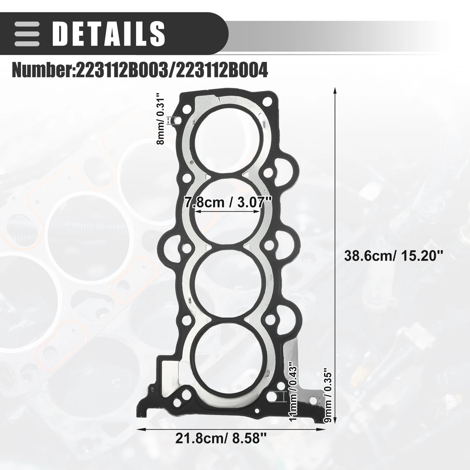 Cylinder Head Gasket for Hyundai Accent (2012–2022) No. 223112B003/223112B004