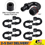 8AN 6AN 10AN 180 Degree Push-On Oil Gas Fuel Hose Line Fittings for Universal (—–—)