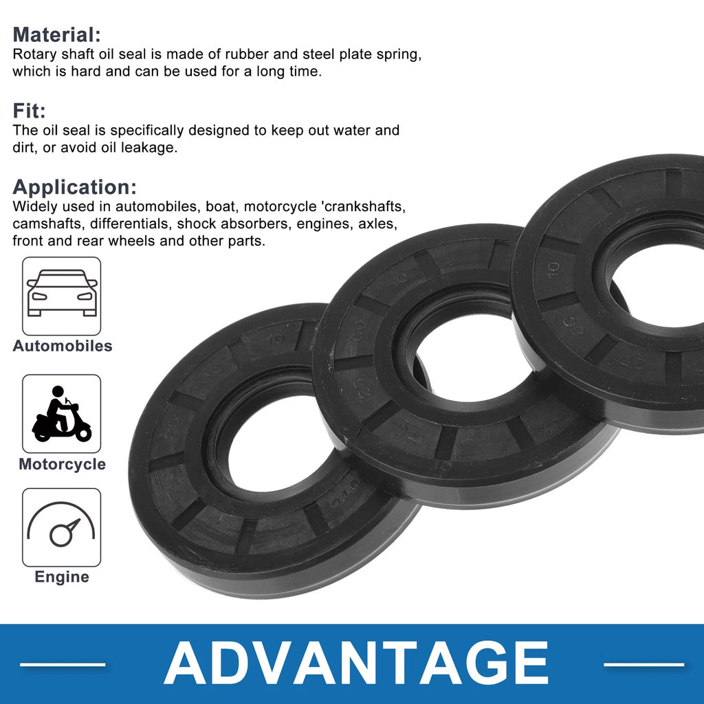 Set of 5 Oil Seal Rotary Shaft Seal Nitrile Rubber 25x60x10mm