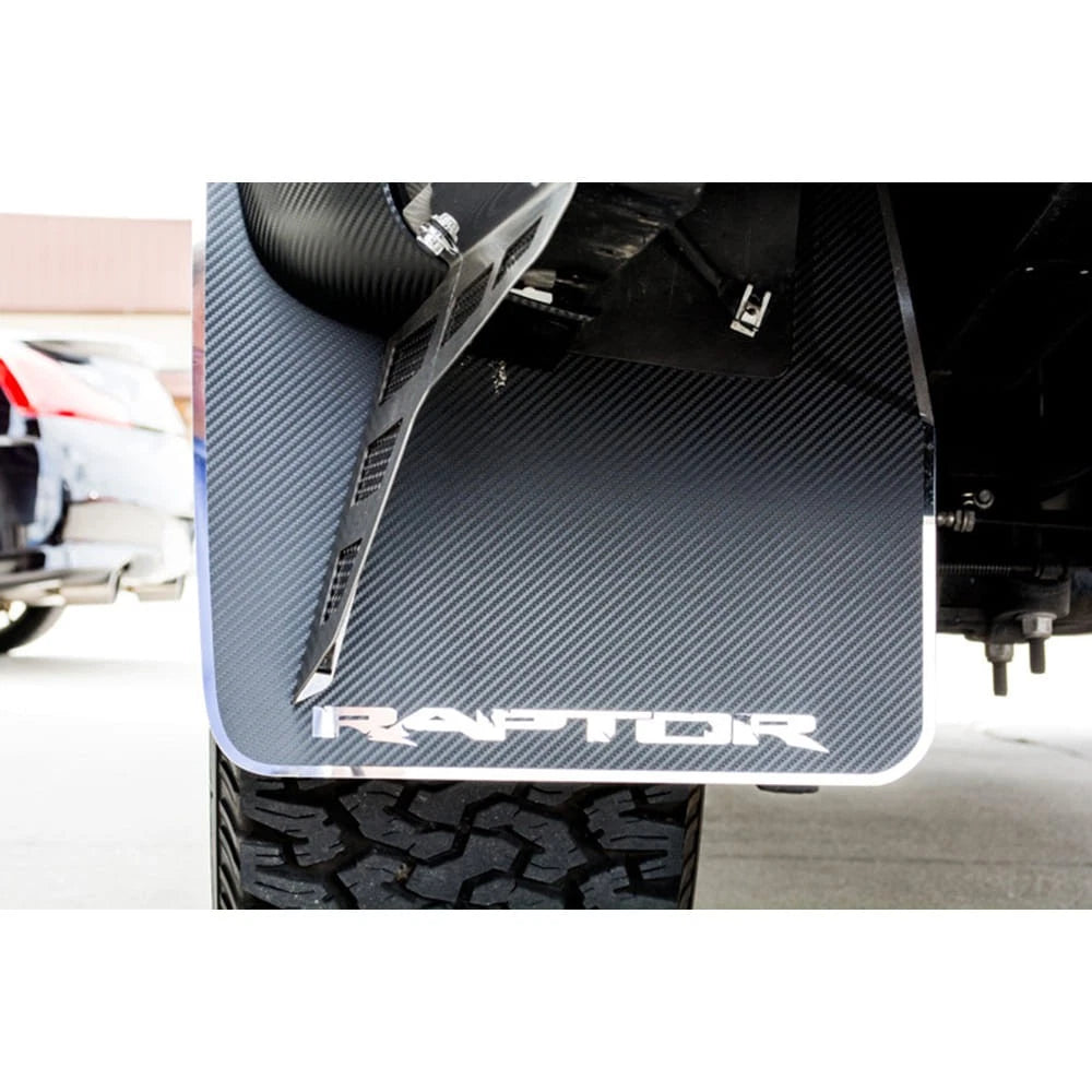 Carbon Fiber Rear Mud Guards w/ABS Backing for 2010-2014 Ford F-150 Raptor
