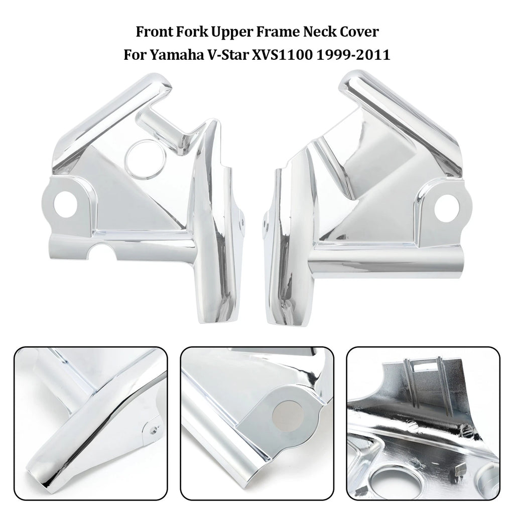 Chrome Front Fork Upper Frame Neck Cover for Yamaha V-Star XVS1100 (1999–2011)