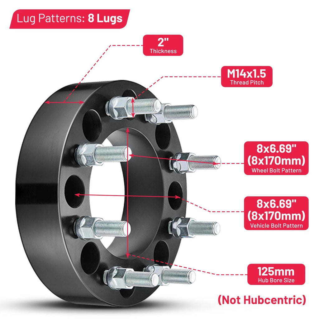 2" Wheel Spacers for Ford F-250 F-350 Super Duty Excursion (2005–2019)