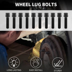 10 Pcs M14x1.5mm Ball Seat Wheel Lug Bolt 55mm Shank for Volkswagen Porsche 