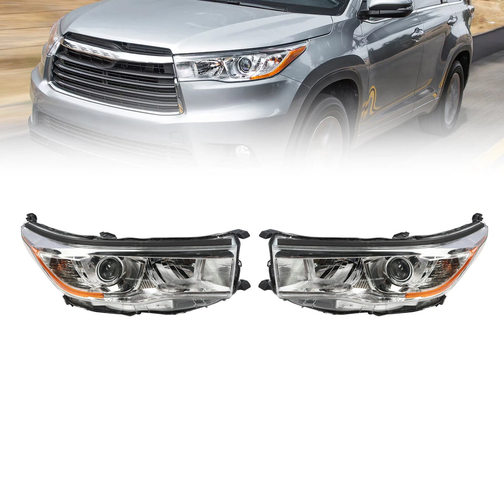 Set of 2 Projector Headlights for Toyota Highlander (2014–2016)