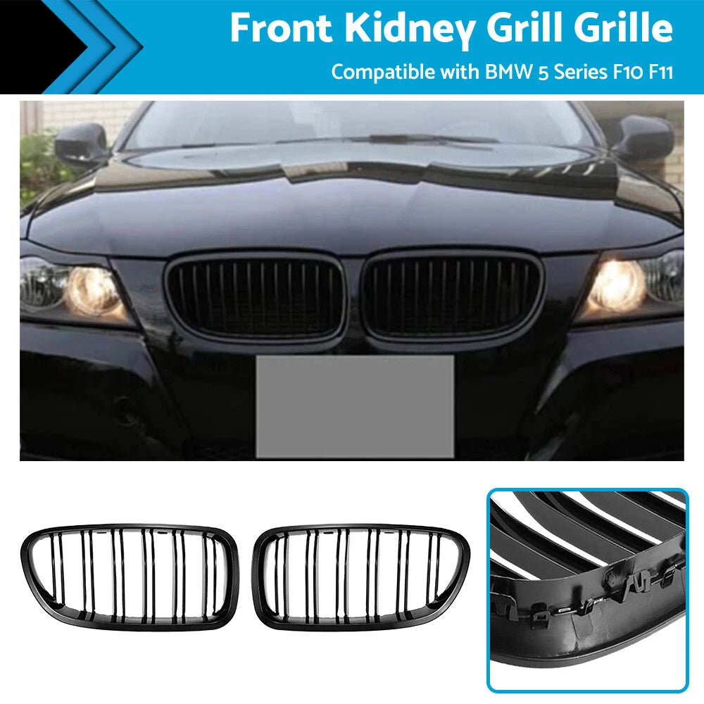 Bumper Bar Grille for BMW 5 Series F10 F11 (2010–2017) Gloss Black