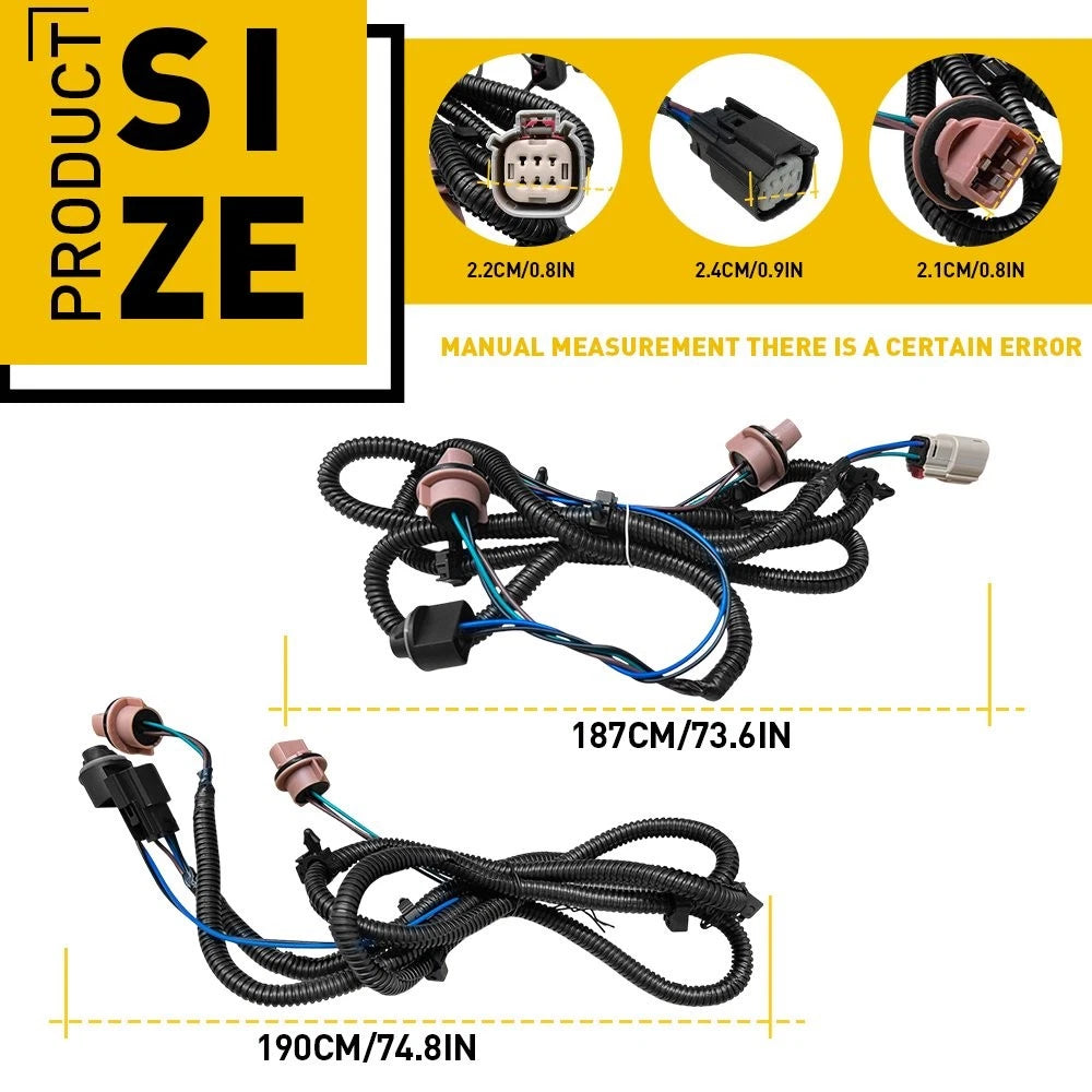 Tail Light Lamps Wiring Harness LH RH Pair for Silverado 2500HD 3500HD (2016–2019)