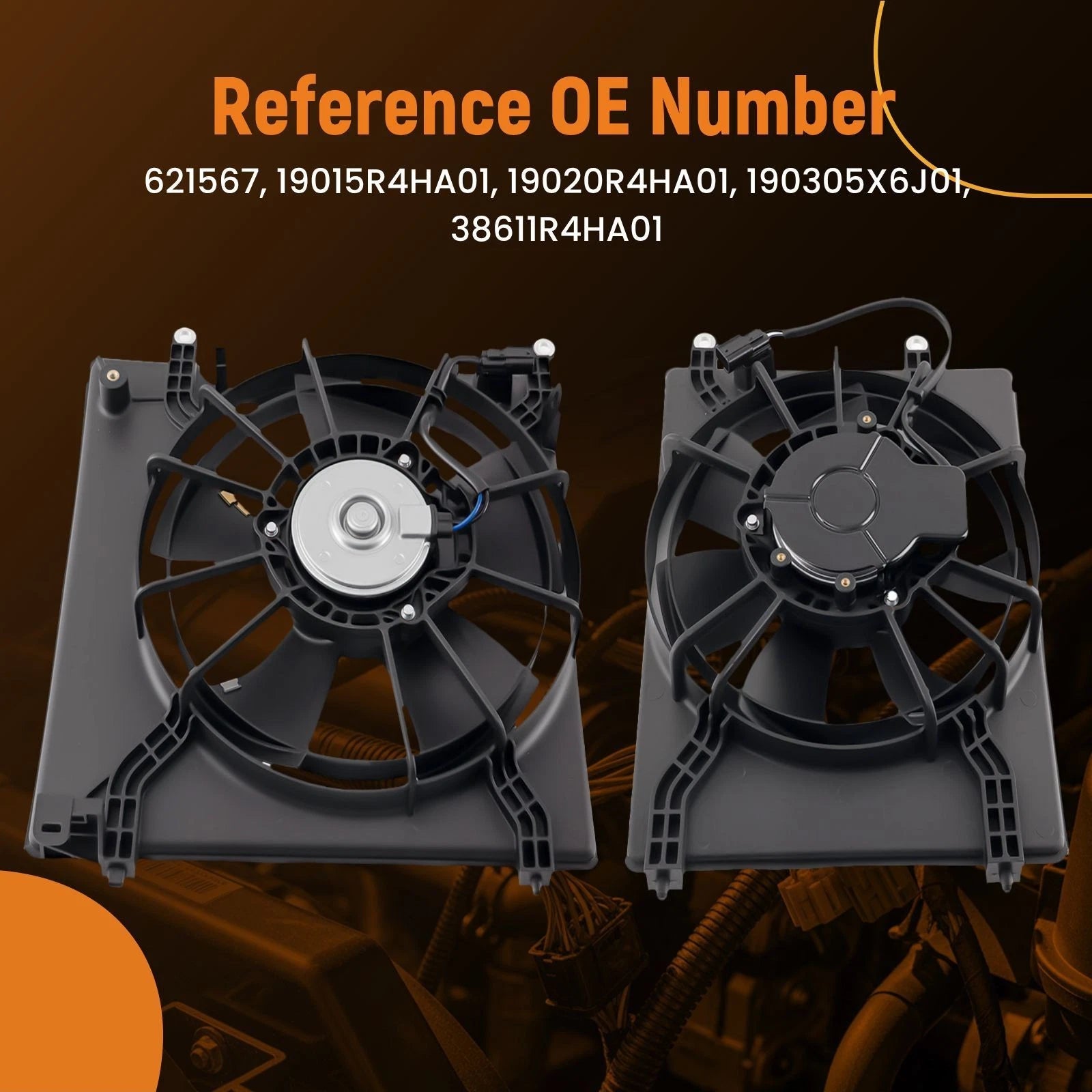 A/C Condenser Cooling Fan for Acura ILX (2016–2021) 38615R4HA01 621562