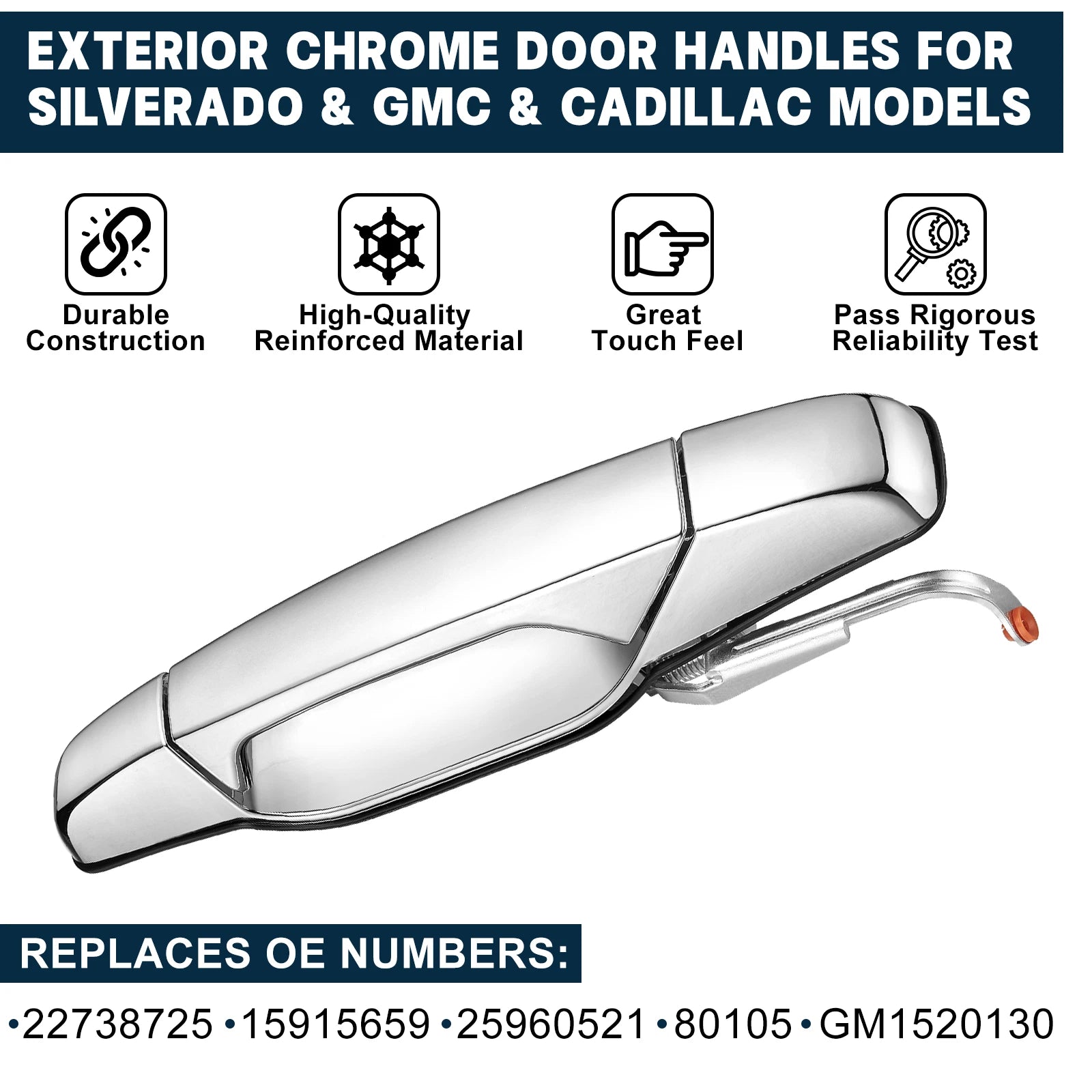 Rear Driver Side Door Handle for Chevy Silverado GMC Sierra (2007-2018)