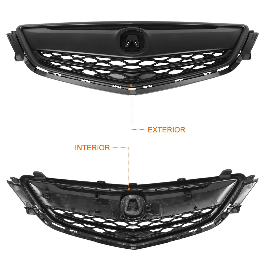 Front Upper Shell Grille Assembly for Acura TLX (2015–2017) w/Badge Slot