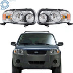 Set of 2 Halogen Headlights Assembly for Ford Escape (2005–2007)