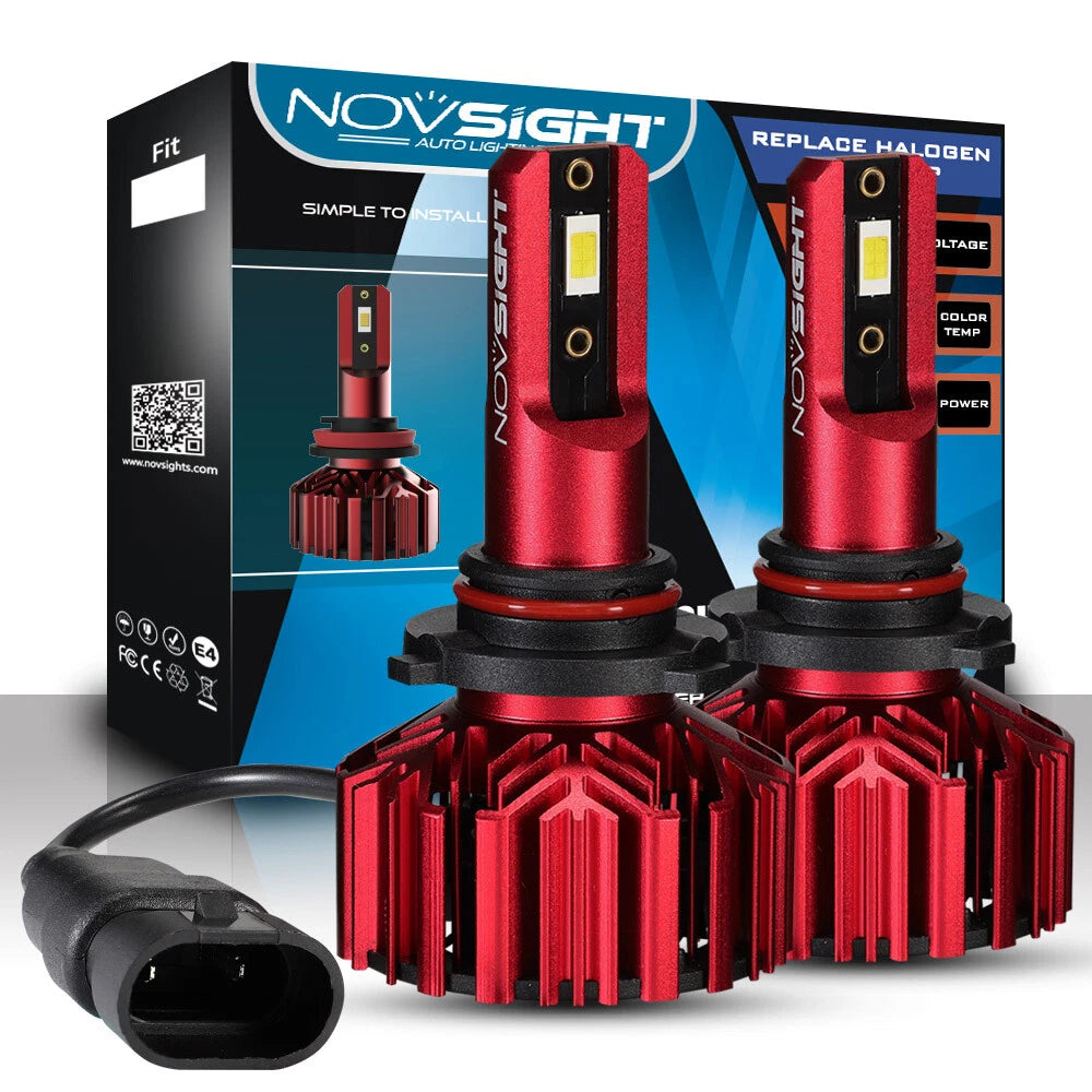 2X NOVSIGHT 9005 HB3 LED Headlight Bulbs for Hi/Lo Beam (10000LM)
