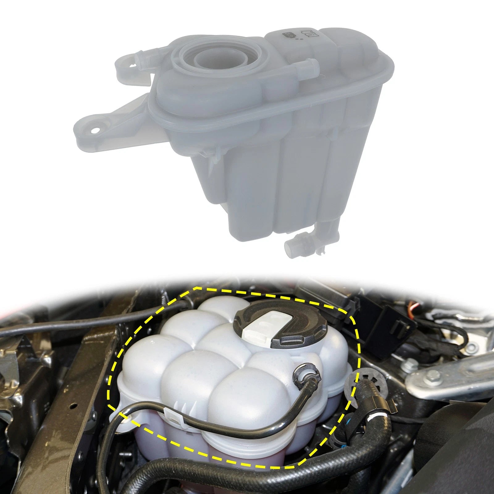 Coolant Radiator Reservoir Tank 8K0121403G w/ Sensor for Audi A4 (2002–2008)