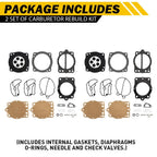 Set of 2 Carburetor Rebuild Kits for Polaris Freedom Genesis Octane Virage