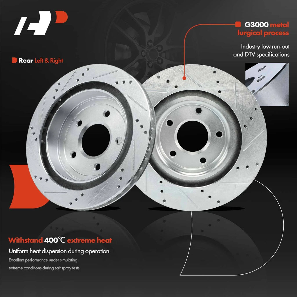 Set of 4 Drilled Brake Rotors for Chevy Corvette (2005–2013)