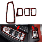 Set of 4 Fire Red Door Window Switch Panel Trim for Benz C Class (2015–2021), GLC Class (2016–2023)