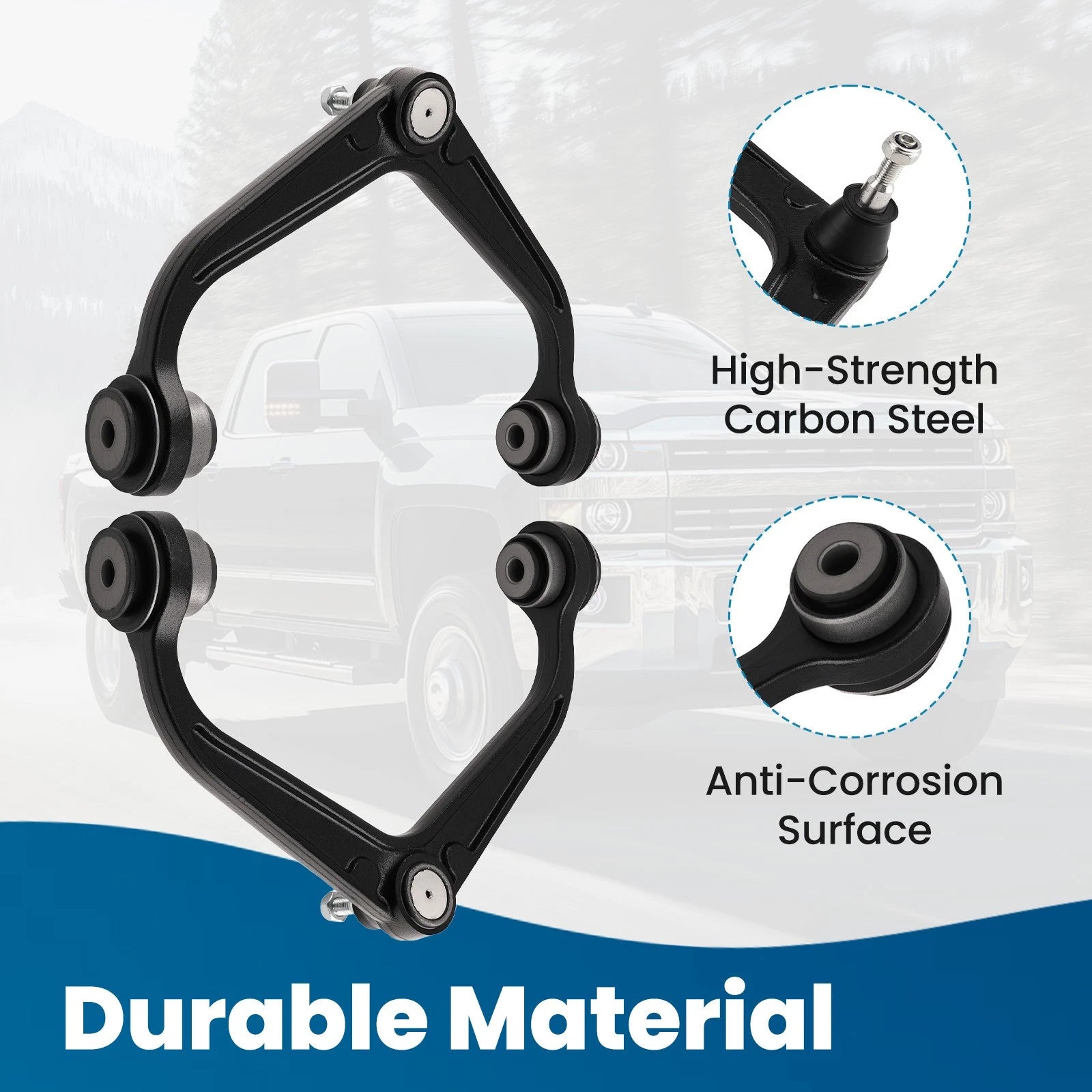 Front Upper Control Arms Ball Joints for Chevy Silverado GMC Sierra 2500 3500 (2001–2023)