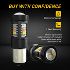 2X LED Turn Signal Light Bulbs for AUXITO (Dual 6000K White/3000K Amber)