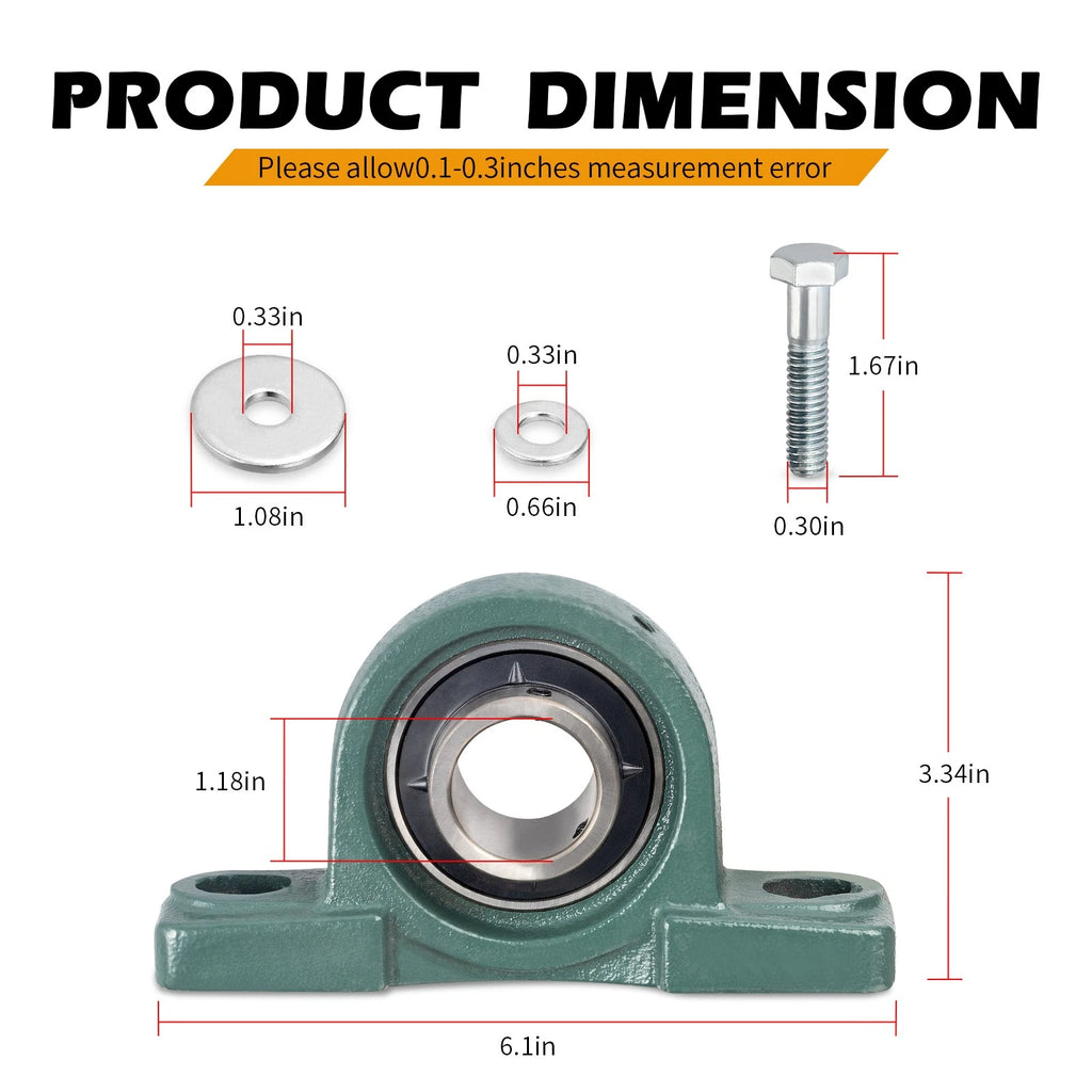 Front Prop Shaft Support Bearing w/Bracket for Polaris Ranger Crew 500 800 (2011–2014)