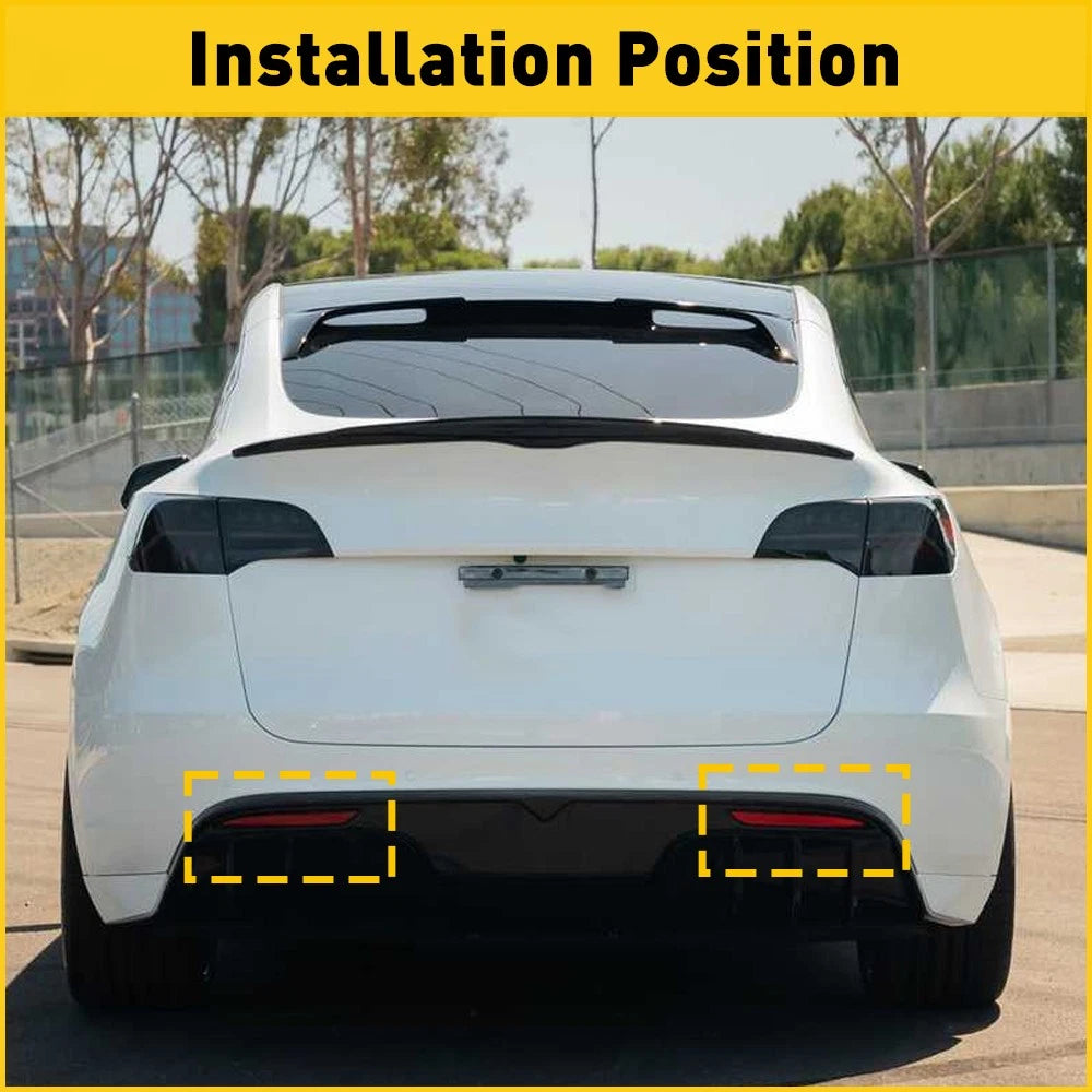 2Pcs Rear Bumper Reflector Tail Light for Tesla Model Y (2020–2022)