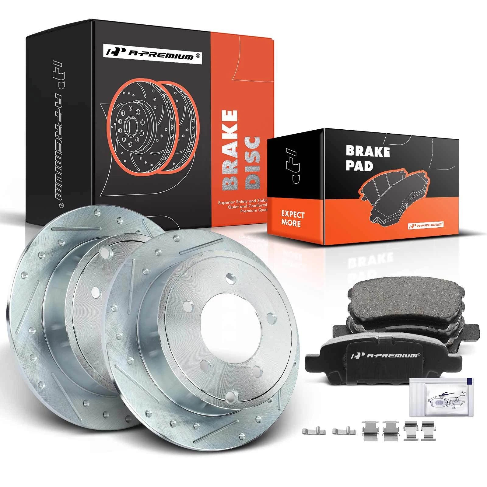 Rear Drilled Brake Rotors & Ceramic Pads for Mitsubishi Lancer (2002–2017)