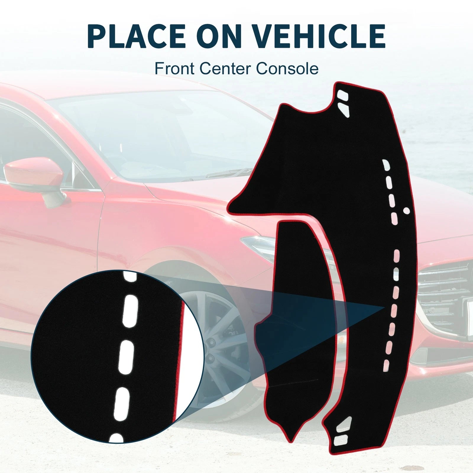 Dashboard Cover Mat for Mazda 3 Axela (2009–2013) Sun Protector Black Red