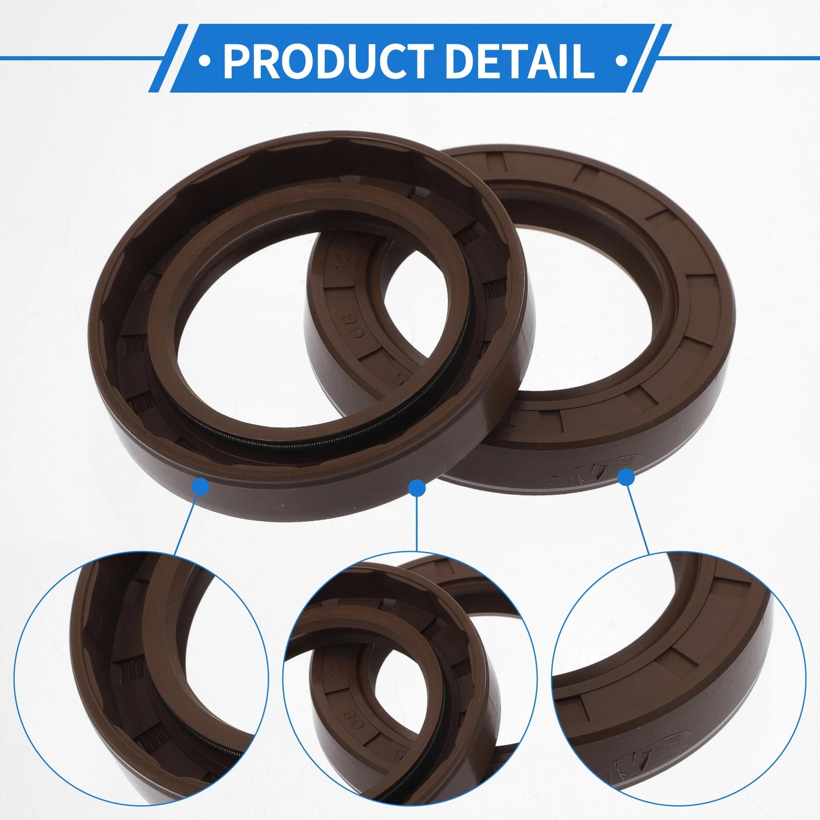 2X Oil Seal Rotary Shaft Seal FKM Rubber 45x68x12mm for Various Models