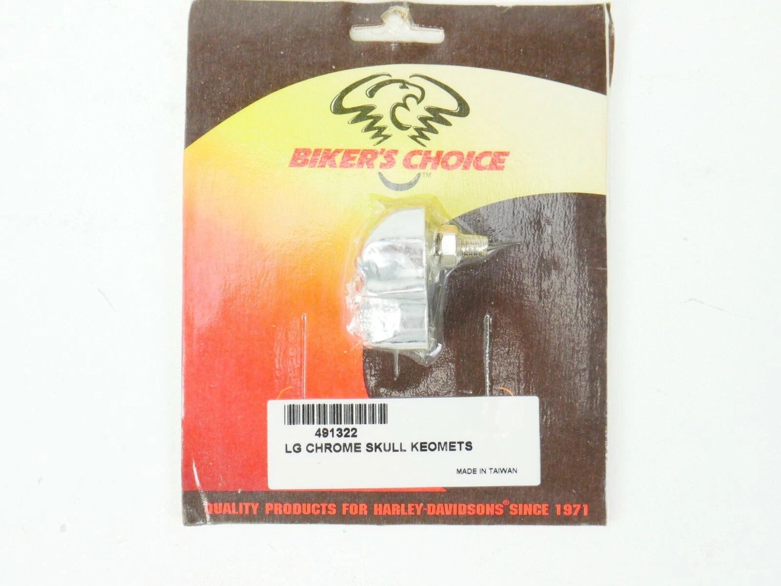 Skull License Plate Krommet for Biker's Choice (Chrome, 5/8" Stud) 74401S1