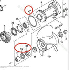 Lower Unit Seal Kit for Honda BF75A BF90A (90HP) (91252-ZW1-003, 91255-ZW1-003)