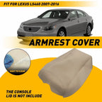 Leather Center Console Armrest Lid Skin Cover for Lexus LS460 (2007–2016) Beige PY