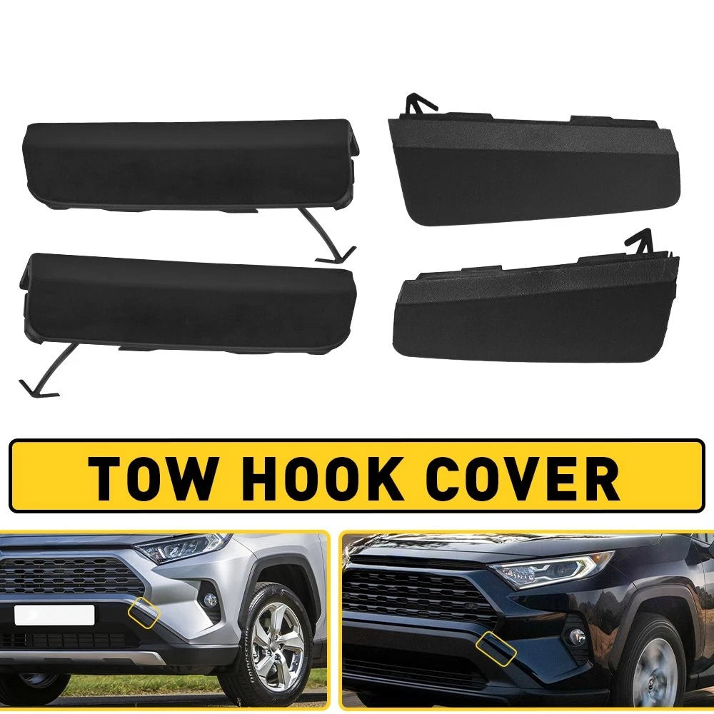 4X Front Bumper Tow Hook Eye Cover Cap for Toyota RAV4 (2019–2023)