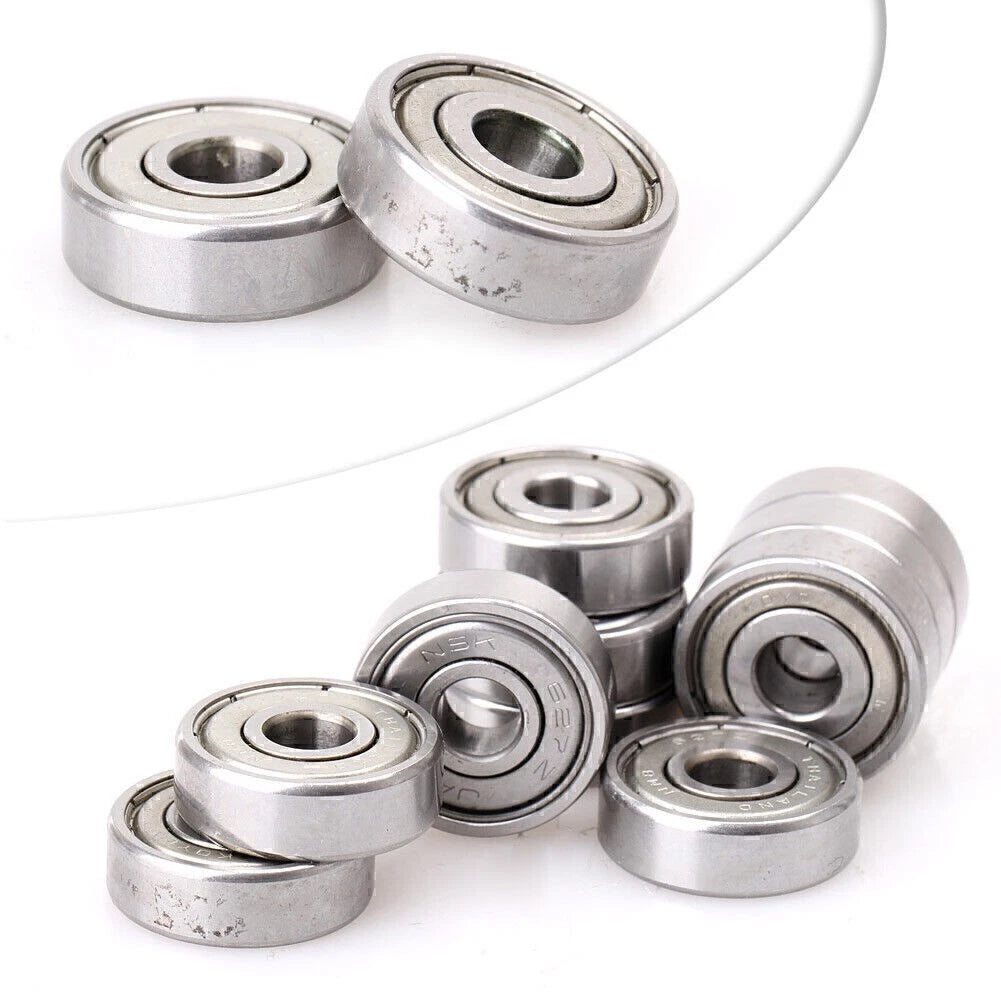 Set of 10 Miniature Deep Groove Ball Bearings 627ZZ 627-2Z 7x22x7mm