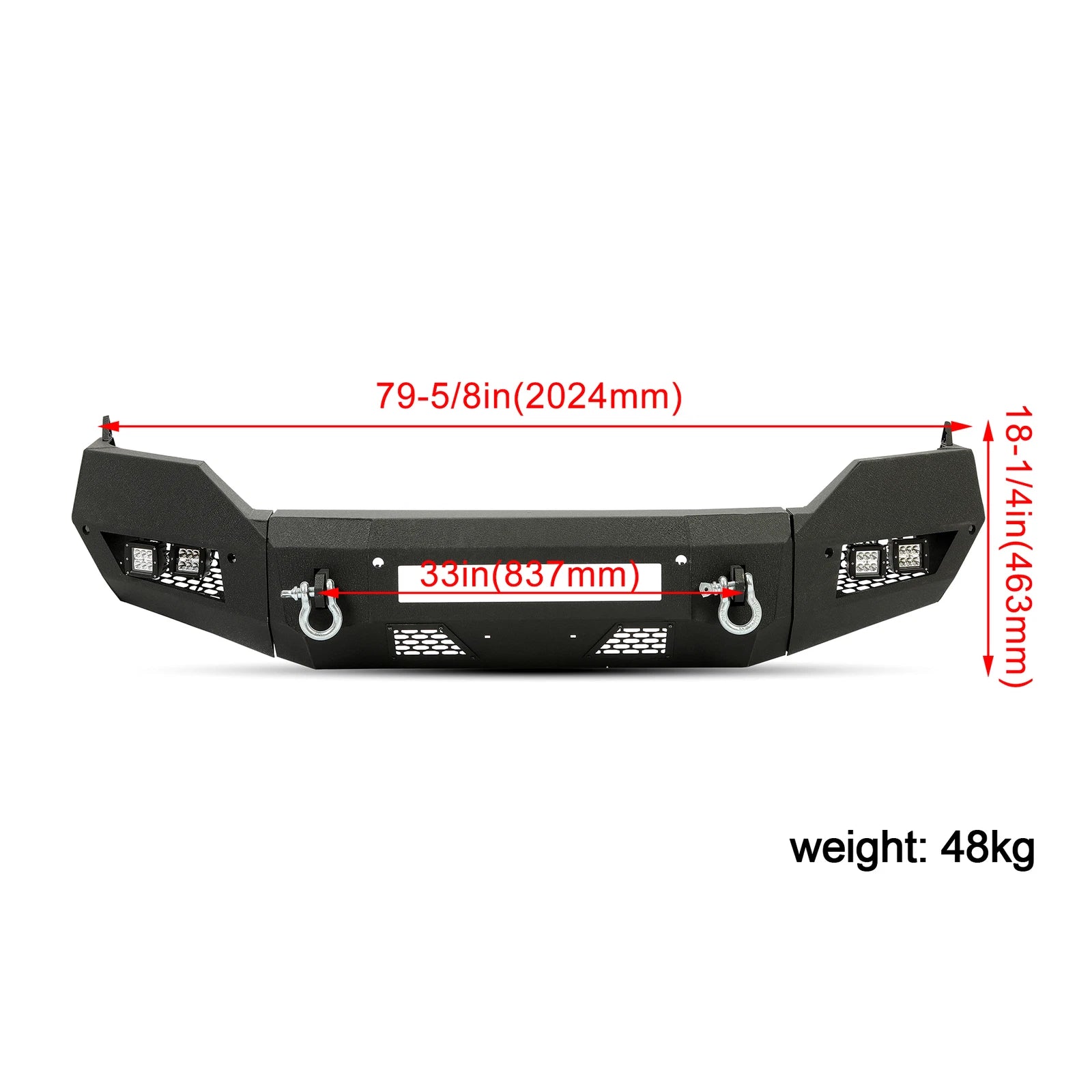 Steel Front Bumper for Dodge Ram 1500 (2013-2023) with LED Lights