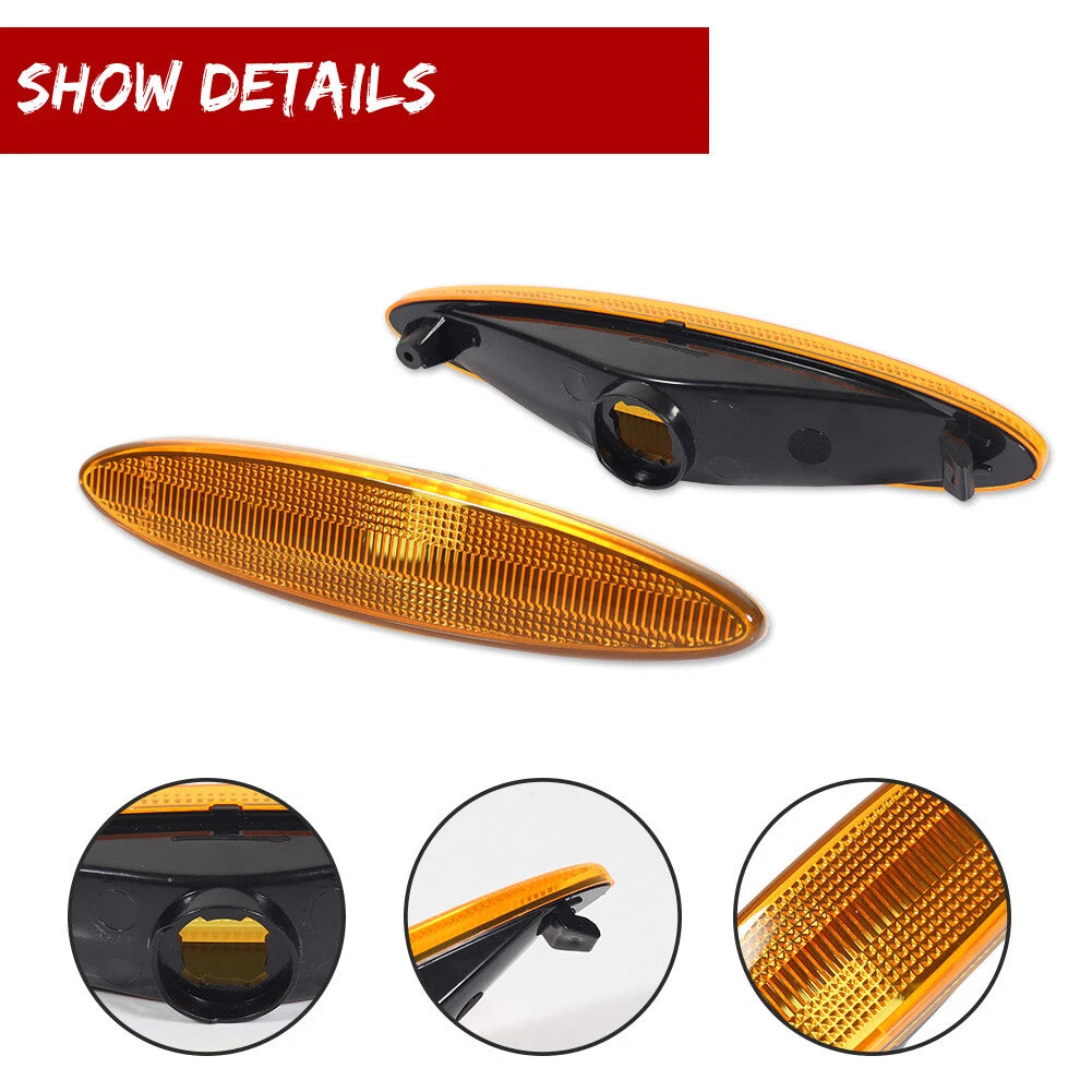 Set of 4 Amber Front & Red Rear Side Marker Lights for Lexus SC430 (2002–2010)