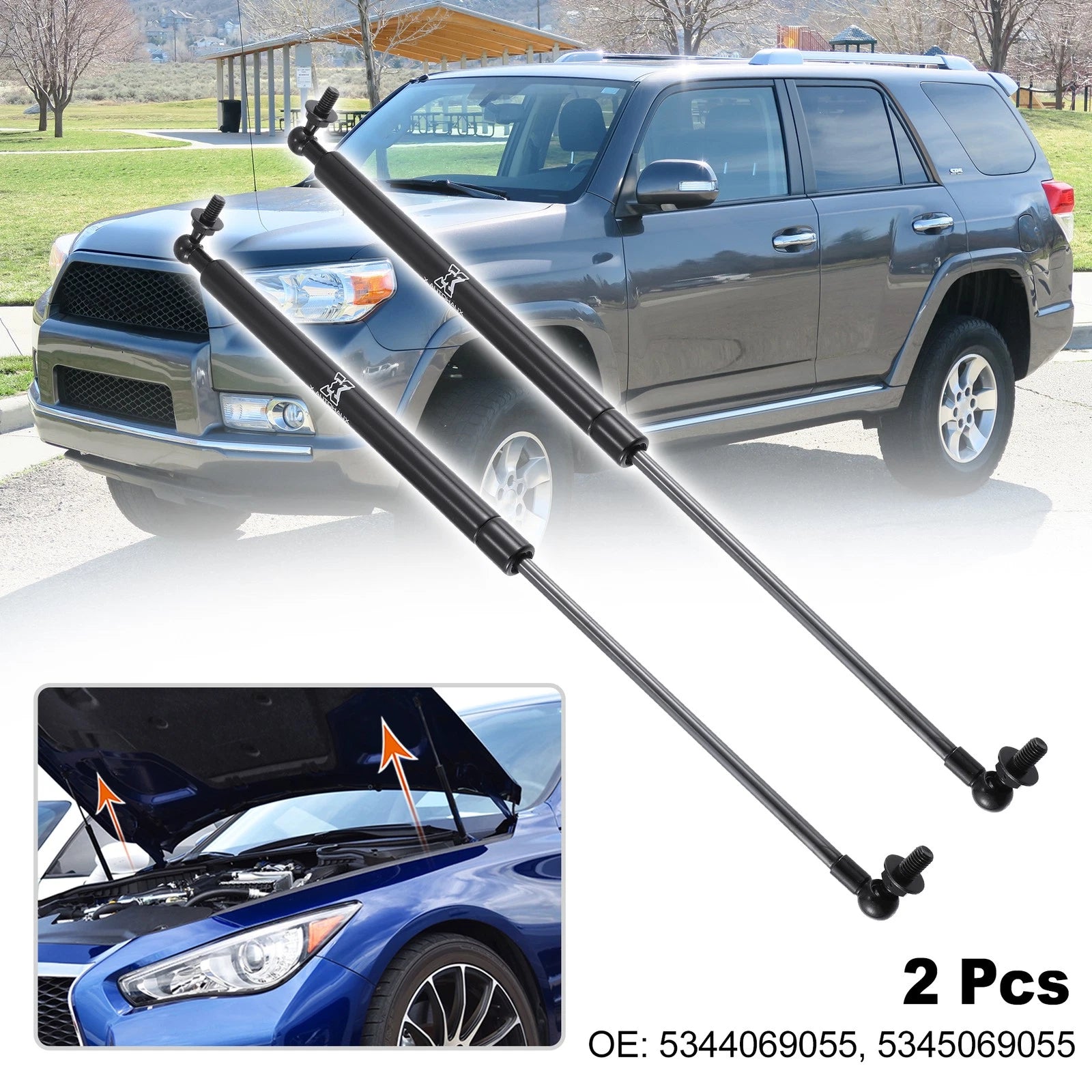 2X Front Hood Lift Support for Toyota 4Runner (5344069055, 5345069055)